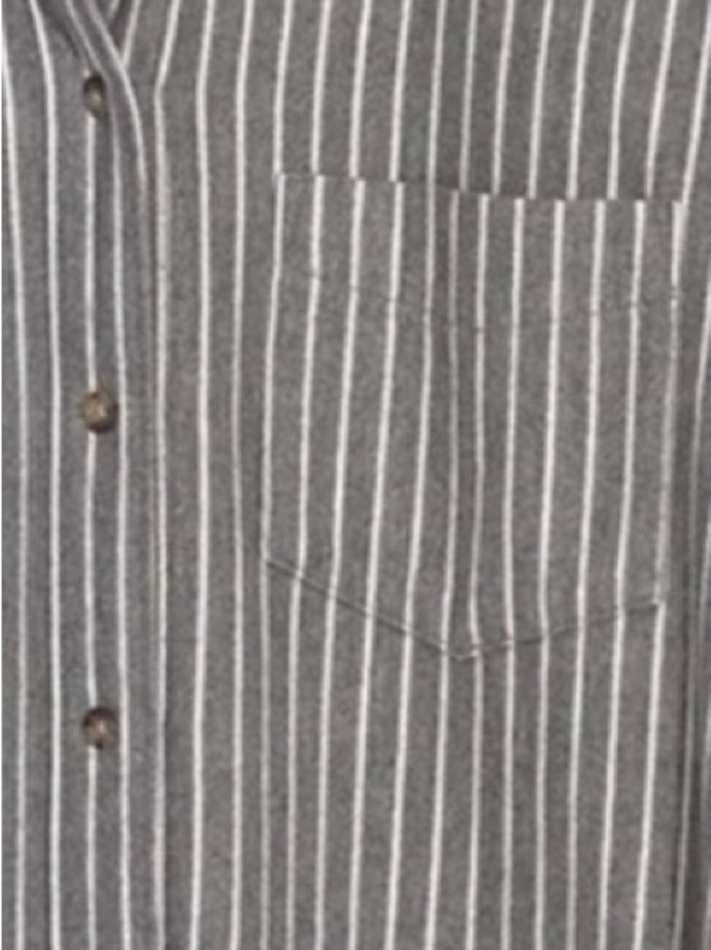 MADEWELL Westward Grey Flannel Pinstripe Button Down Shirt Size M - Picture 4 of 8